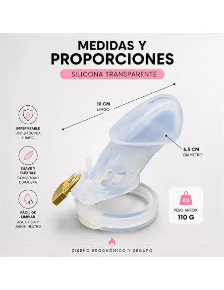 Chastity guardian senior silicone long transparent | Infarta toys | Castidad