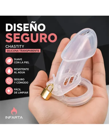 Chastity guardian senior silicone long transparent | Infarta toys | Castidad