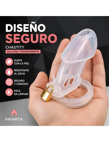 Chastity guardian senior silicone long transparent | Infarta toys | Castidad