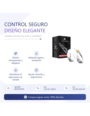 Chastity guardian junior plastic short transparent | Infarta toys | Castidad