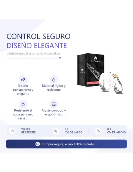 Chastity guardian junior plastic short transparent | Infarta toys | Castidad