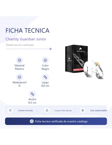 Chastity guardian junior plastic short transparent | Infarta toys | Castidad