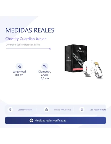 Chastity guardian junior plastic short transparent | Infarta toys | Castidad