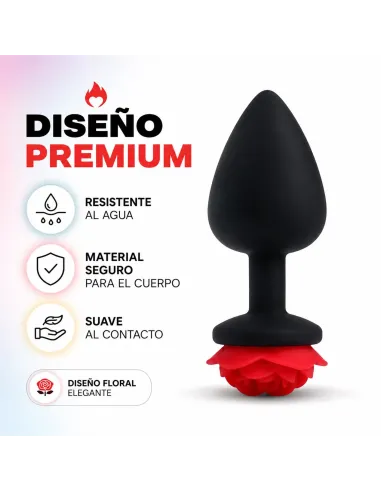 Anal plug flower silicone small red | Infarta toys | Plugs