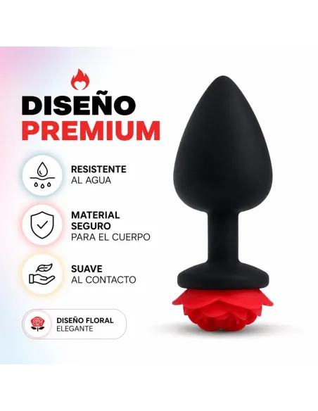 Anal plug flower silicone small red | Infarta toys | Plugs