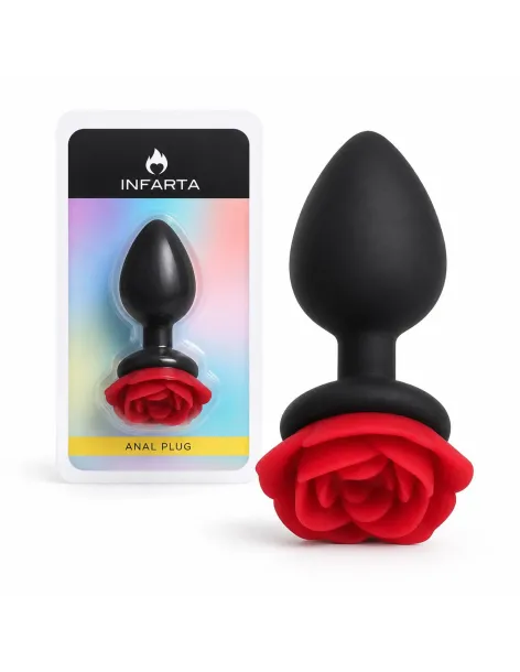 Anal plug flower silicone medium red | Infarta toys | Plugs