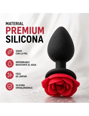 Anal plug flower silicone medium red | Infarta toys | Plugs