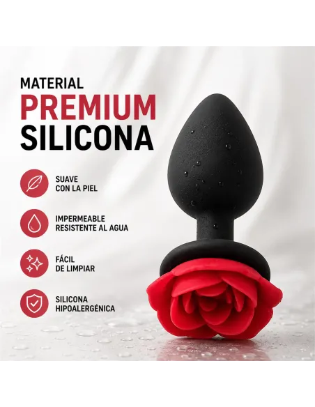 Anal plug flower silicone medium red | Infarta toys | Plugs