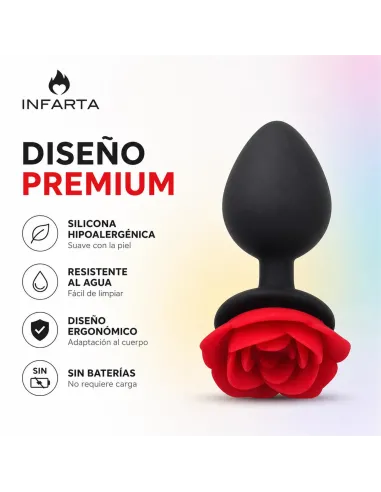 Anal plug flower silicone medium red | Infarta toys | Plugs