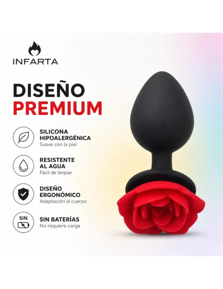 Anal plug flower silicone medium red | Infarta toys | Plugs