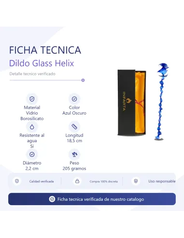 Glass dildo helixblue | Infarta toys | Vidrio