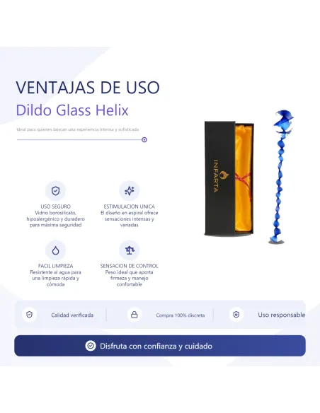 Glass dildo helixblue | Infarta toys | Vidrio