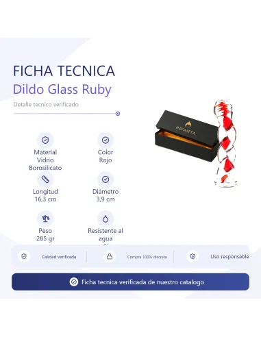Glass dildo ruby swirl | Infarta toys | Dildos macizos