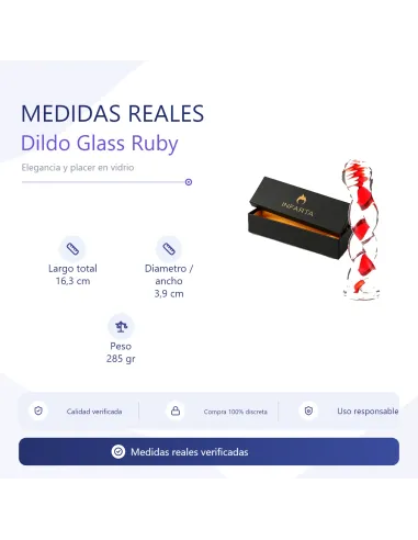 Glass dildo ruby swirl | Infarta toys | Dildos macizos