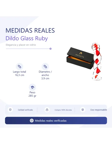 Glass dildo ruby swirl | Infarta toys | Dildos macizos