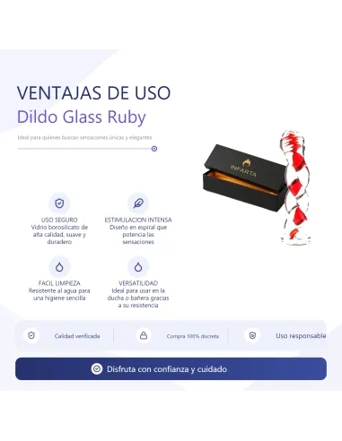 Glass dildo ruby swirl | Infarta toys | Dildos macizos