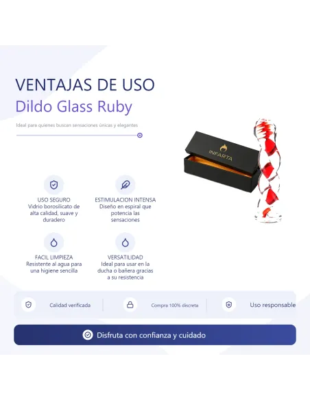 Glass dildo ruby swirl | Infarta toys | Dildos macizos