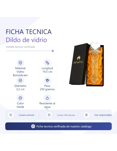 Glass dildo glow in the dark phantom heart | Infarta toys | Dildos macizos