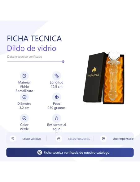 Glass dildo glow in the dark phantom heart | Infarta toys | Dildos macizos