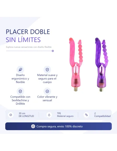 Double dildo accessory for sex machine / drillme compatible | Infarta toys | Sexmachine