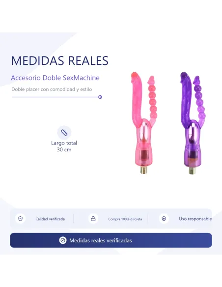 Double dildo accessory for sex machine / drillme compatible | Infarta toys | Sexmachine