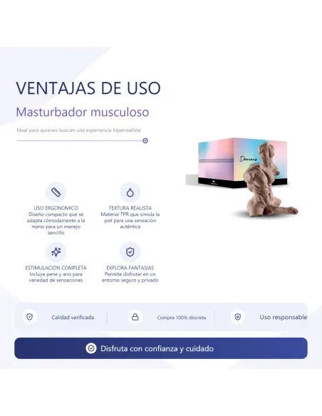 Dominus – torso musculoso el más vendido - pene realista y ano + balita de regalo – efecto bronceado | Infarta toys | Torsos