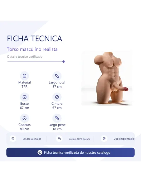 Hérculex – torso realista de gran pene y cola + balita de regalo | Infarta toys | Torsos