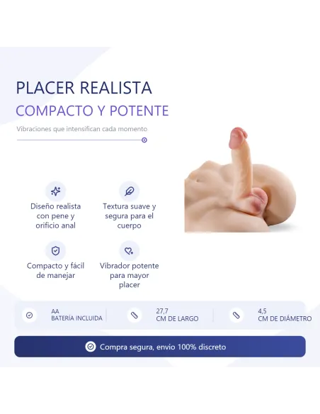Strador – compact male realistic penis & anal hole with vibrator | Infarta toys | Dildos macizos