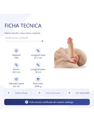 Strador – compact male realistic penis & anal hole with vibrator | Infarta toys | Dildos macizos