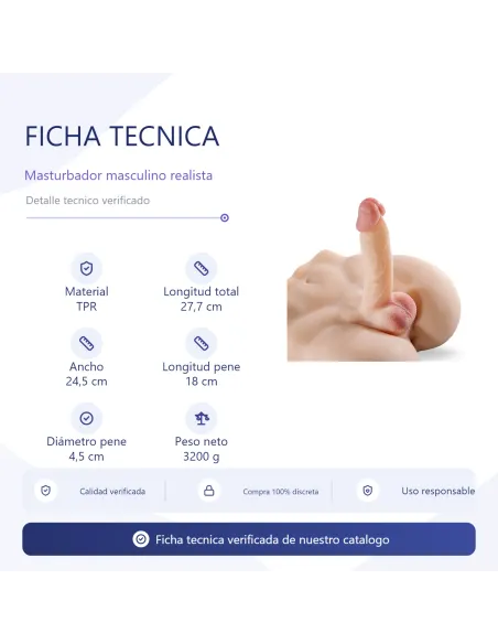 Strador – compact male realistic penis & anal hole with vibrator | Infarta toys | Dildos macizos