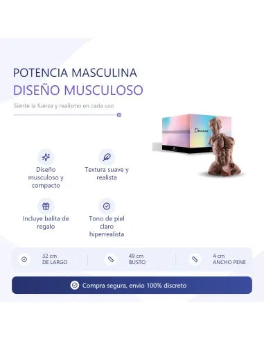 Dominus – torso musculoso más vendido con pene realista y ano + balita de regalo – marrón claro | Infarta toys | Torsos