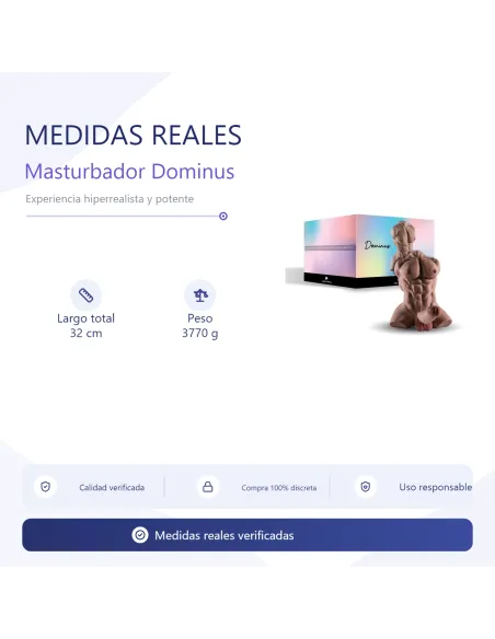 Dominus – torso musculoso más vendido con pene realista y ano + balita de regalo – marrón claro | Infarta toys | Torsos