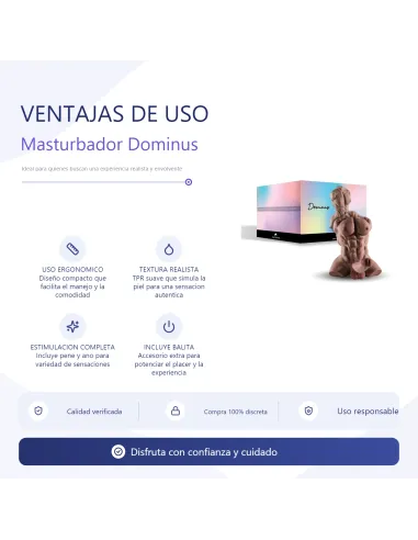 Dominus – torso musculoso más vendido con pene realista y ano + balita de regalo – marrón claro | Infarta toys | Torsos