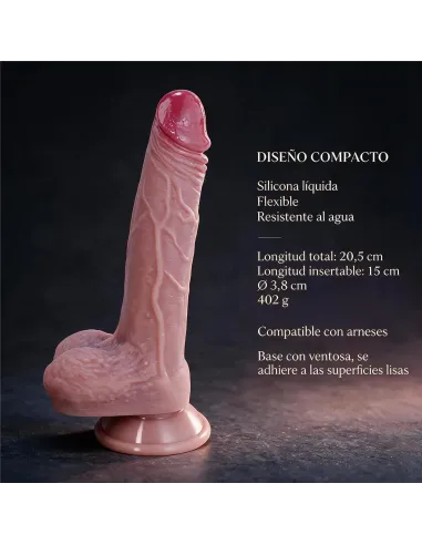Consolador realista signature 02 de silicona líquida con ventosa 20,5 cm | Infarta toys | Realísticos