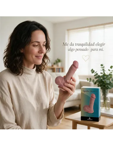 Consolador realista signature 03 de silicona líquida con ventosa 22,5 cm | Infarta toys | Dildos macizos