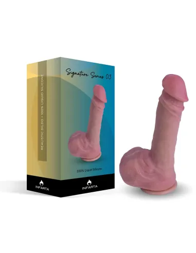 Consolador realista signature 03 de silicona líquida con ventosa 22,5 cm | Infarta toys | Dildos macizos