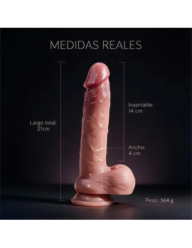 Consolador realista signature 04 de silicona líquida con ventosa 21 cm | Infarta toys | Dildos macizos