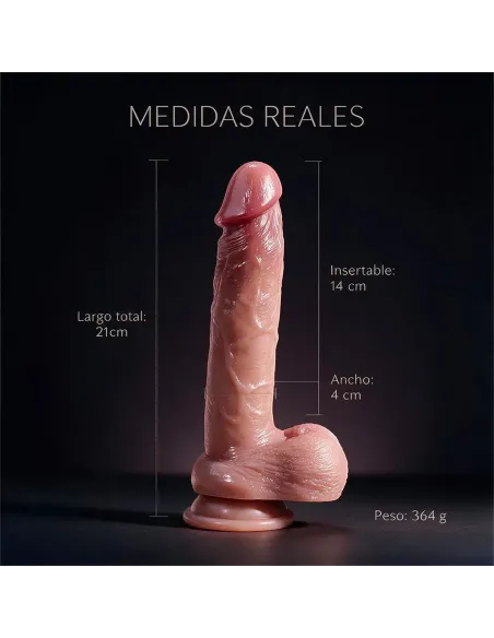 Consolador realista signature 04 de silicona líquida con ventosa 21 cm | Infarta toys | Dildos macizos