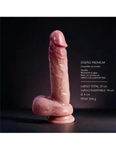 Consolador realista signature 04 de silicona líquida con ventosa 21 cm | Infarta toys | Dildos macizos