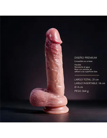 Consolador realista signature 04 de silicona líquida con ventosa 21 cm | Infarta toys | Dildos macizos