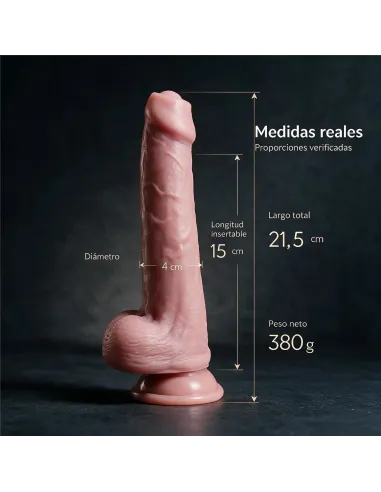 Consolador realista signature 05 de silicona líquida con ventosa 21,5 cm | Infarta toys | Dildos macizos