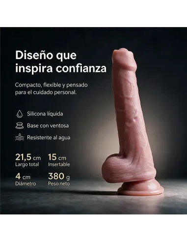 Consolador realista signature 05 de silicona líquida con ventosa 21,5 cm | Infarta toys | Dildos macizos