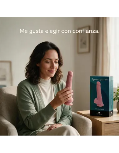Consolador realista signature 05 de silicona líquida con ventosa 21,5 cm | Infarta toys | Dildos macizos