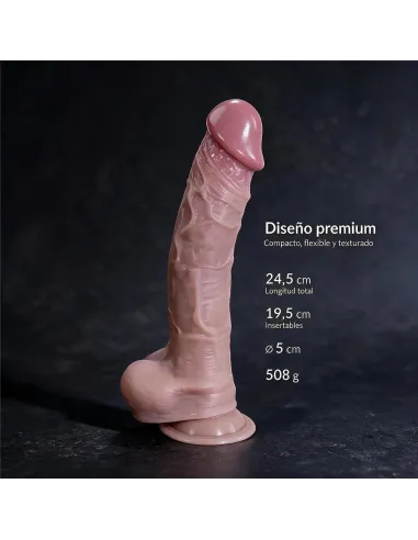 Consolador realista xl signature 07 de silicona líquida con ventosa 24,5 cm | Infarta toys | Dildos macizos