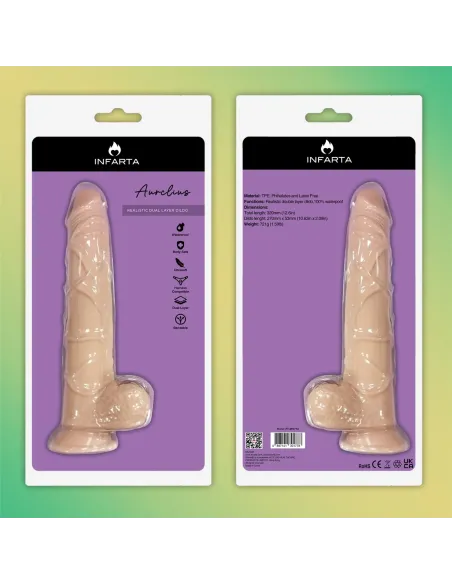 Aurelius dildo dual pellizcable vertebrado | Infarta toys | Realísticos
