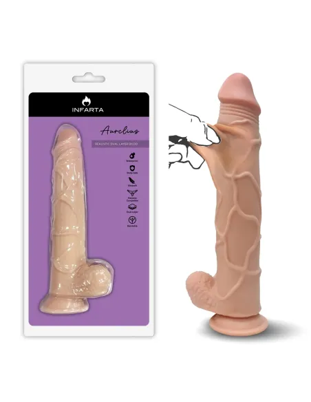 Aurelius dildo dual pellizcable vertebrado | Infarta toys | Realísticos
