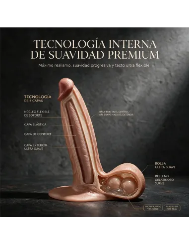 Consolador ultra realista magnus de silicona líquida 4 capas 21 cm pellizcable | Infarta toys | Dildos macizos