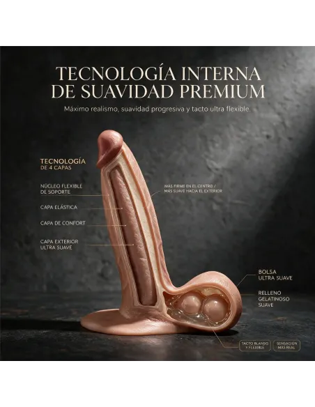 Consolador ultra realista magnus de silicona líquida 4 capas 21 cm pellizcable | Infarta toys | Dildos macizos