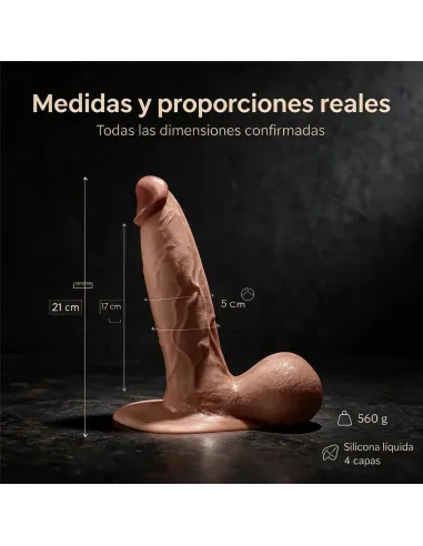 Consolador ultra realista magnus de silicona líquida 4 capas 21 cm pellizcable | Infarta toys | Dildos macizos