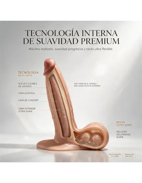 Consolador ultra realista magnus de silicona líquida 4 capas 21 cm pellizcable | Infarta toys | Dildos macizos